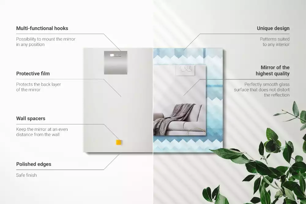 Espelho decorativo Padrão de gradiente em ziguezague