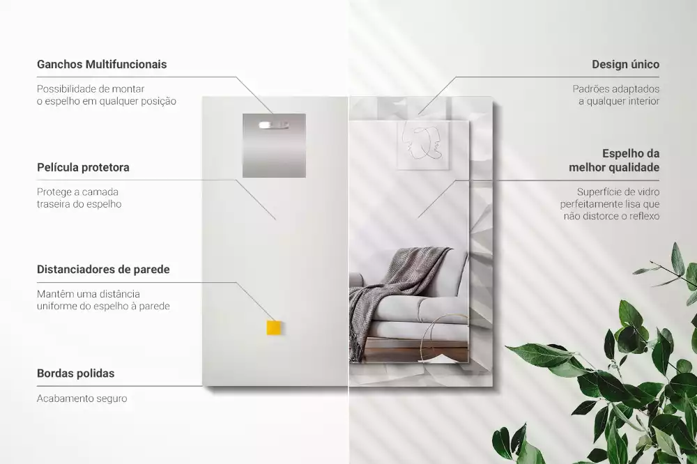 Espelho decorado Formas geométricas abstratas