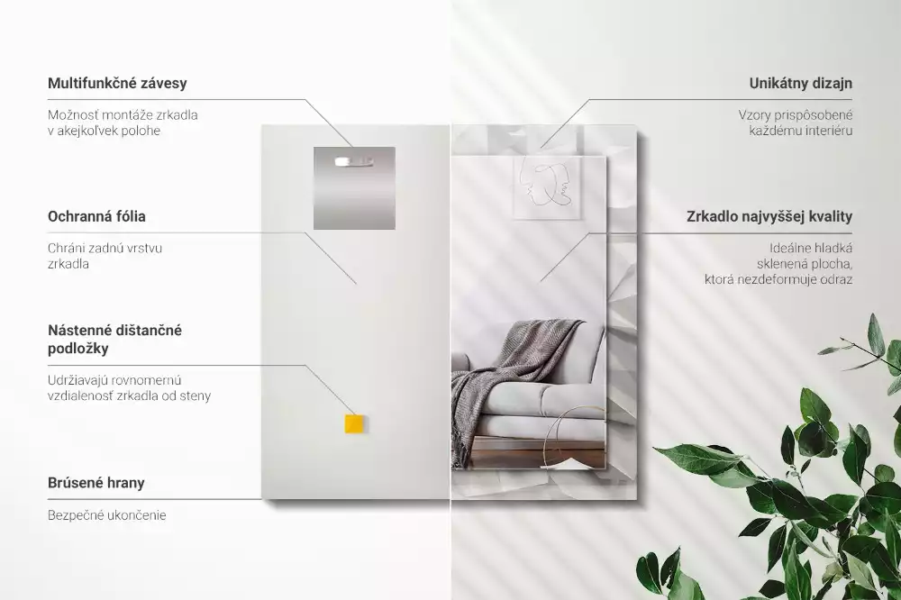 Espelho decorado Formas geométricas abstratas