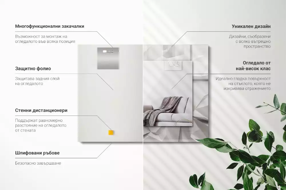 Espelho decorado Formas geométricas abstratas