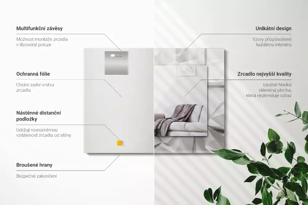 Espelho decorado Formas geométricas abstratas