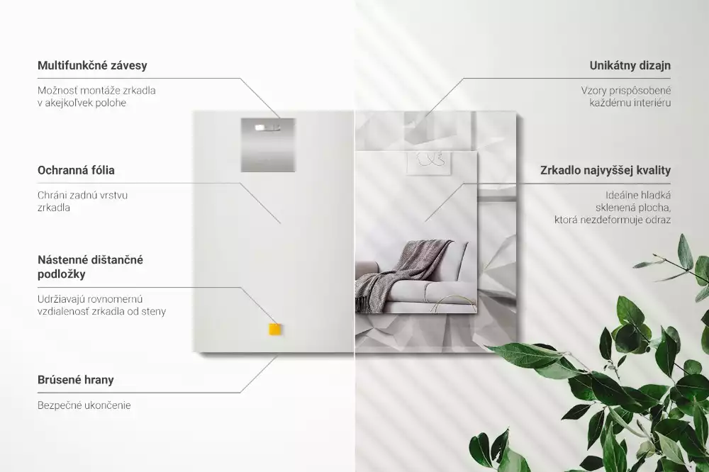 Espelho decorado Formas geométricas abstratas