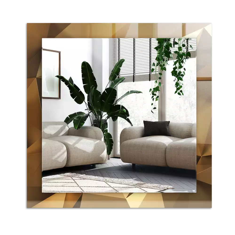 Espelho com moldura decorada formas geométricas