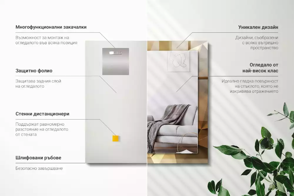 Espelho com moldura decorada formas geométricas