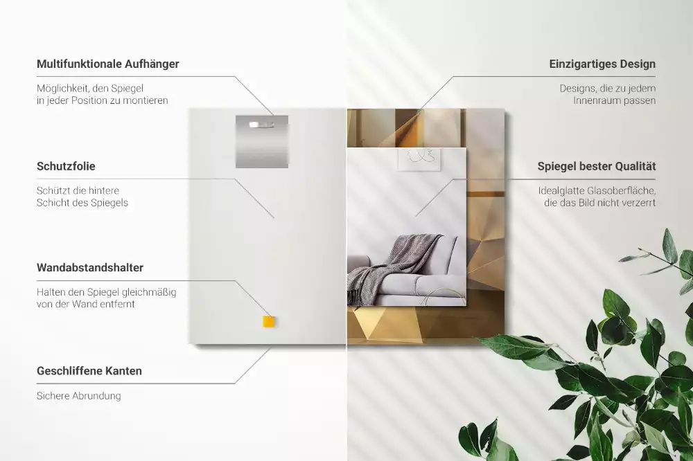 Espelho com moldura decorada formas geométricas