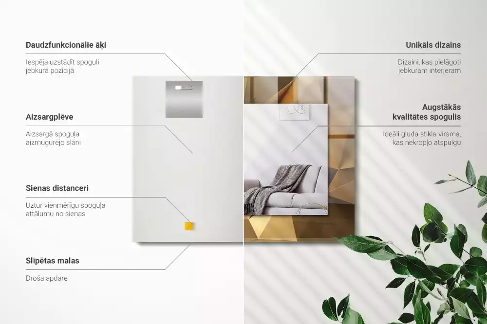 Espelho com moldura decorada formas geométricas