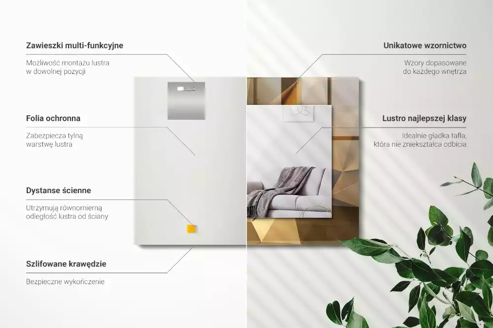 Espelho com moldura decorada formas geométricas