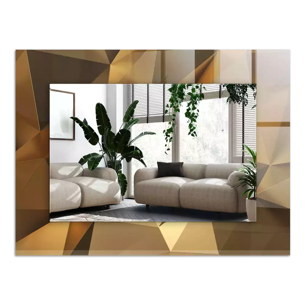 Espelho com moldura decorada formas geométricas