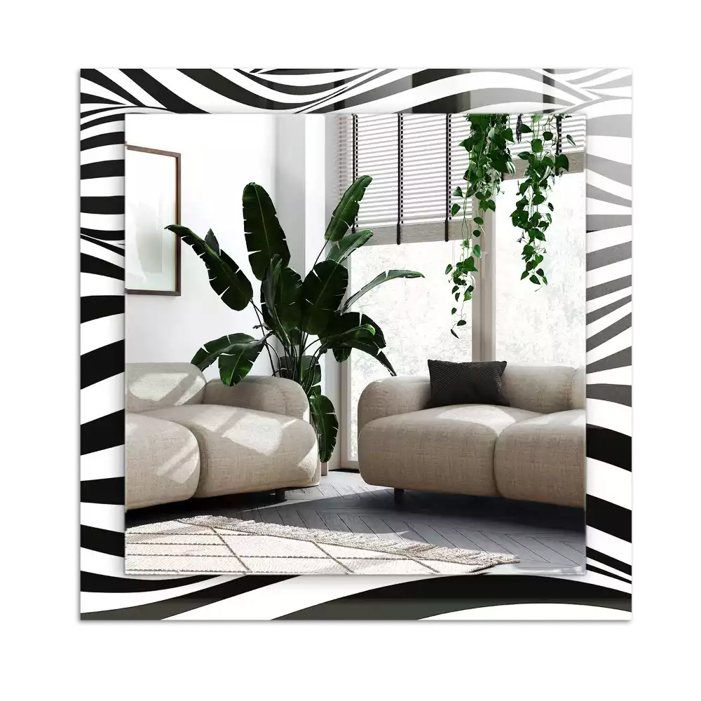 Espelho decorativo Ondas pretas e brancas