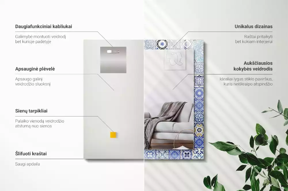 Espelho decorativo Padrões marroquinos