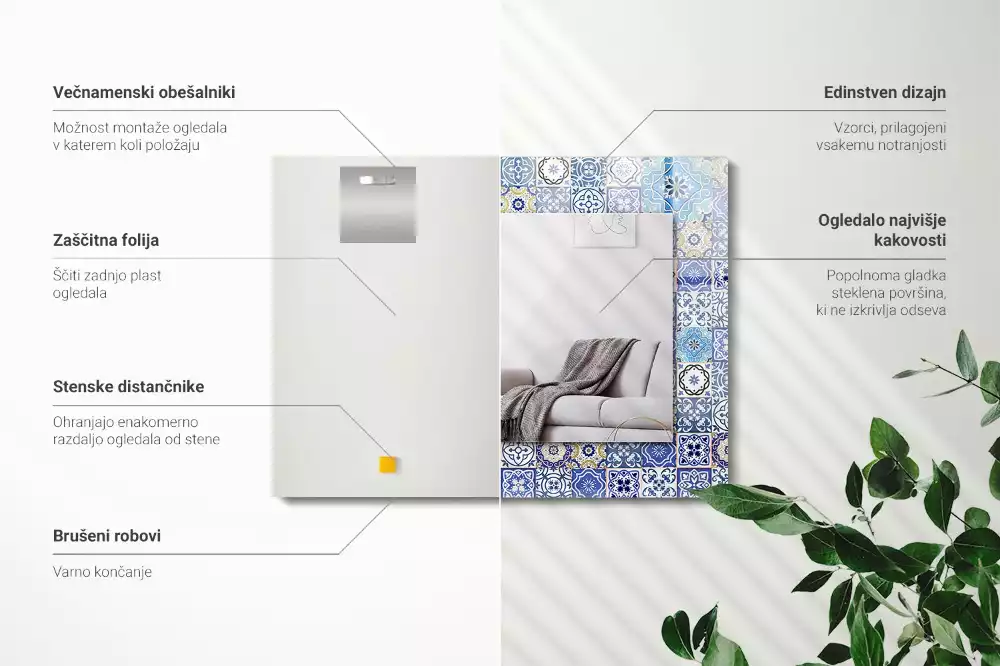 Espelho decorativo Padrões marroquinos