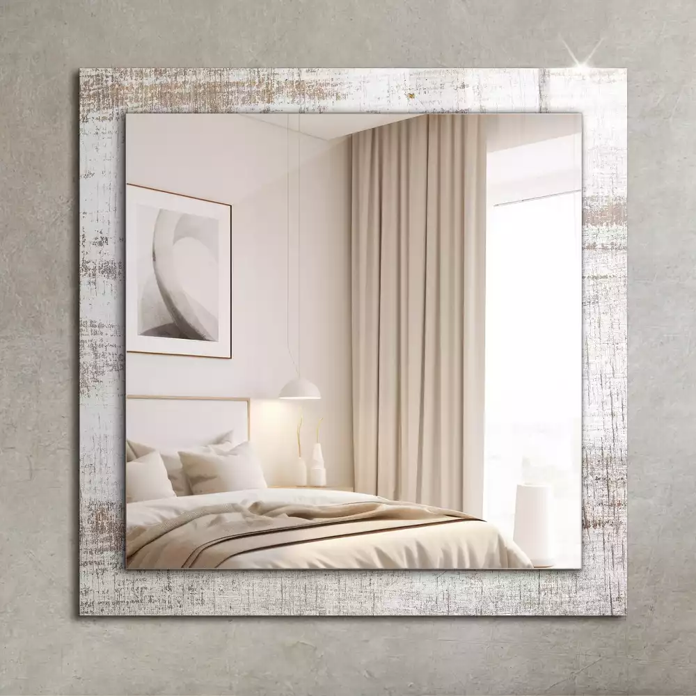 Espelho com moldura decorada Madeira velha