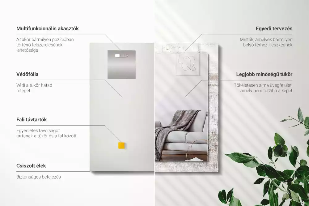 Espelho com moldura decorada Madeira velha