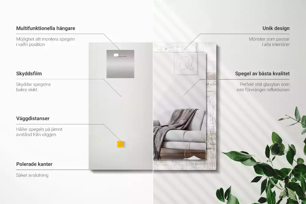 Espelho com moldura decorada Madeira velha