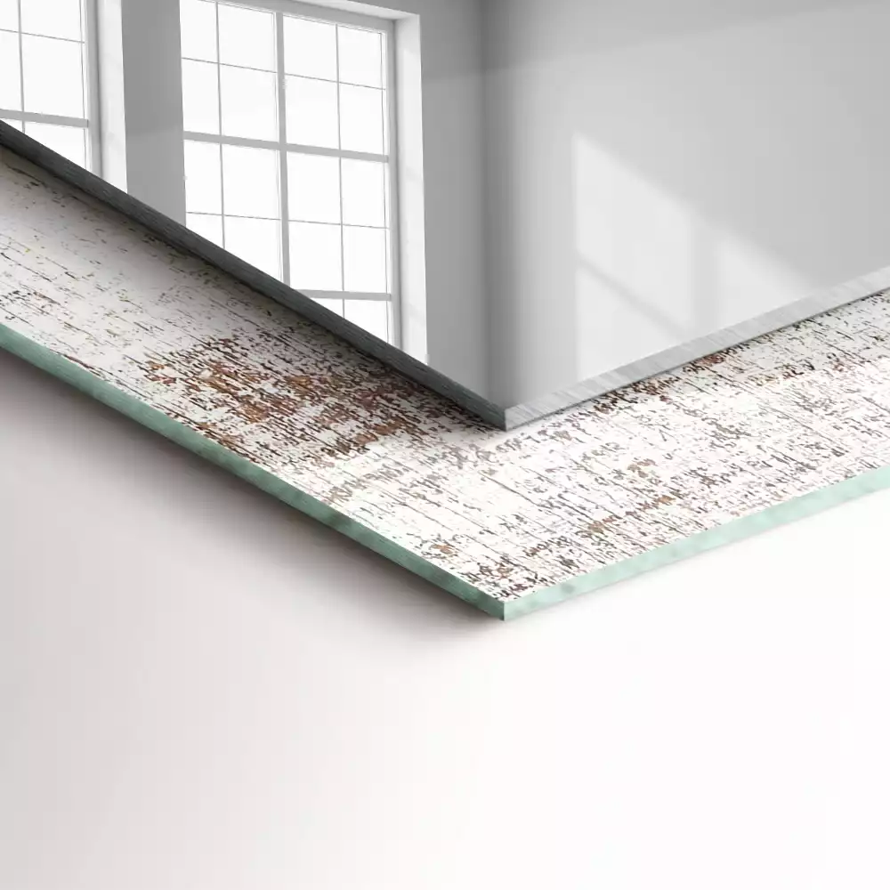 Espelho com moldura decorada Madeira velha