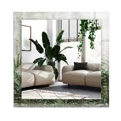 Espelho decorado Folhas verdes de samambaia