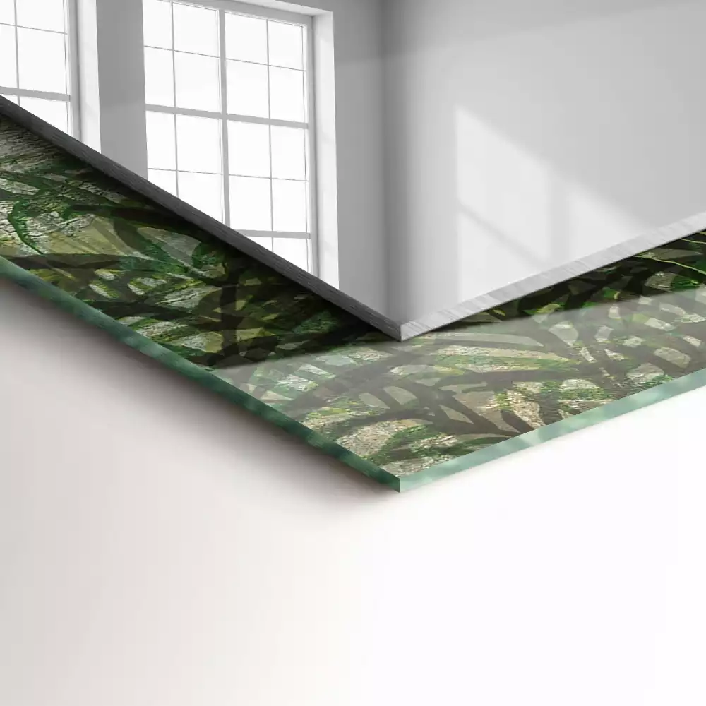 Espelho decorado Folhas verdes de samambaia