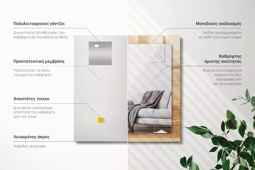 Espelho decorado Madeira com estrutura