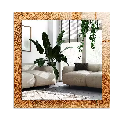 Espelho decorativo Corte transversal de um tronco de árvore com anéis de crescimento