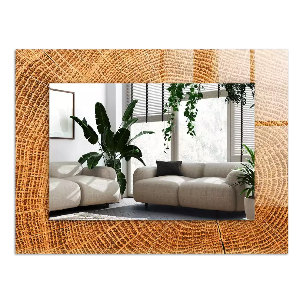 Espelho decorativo Corte transversal de um tronco de árvore com anéis de crescimento