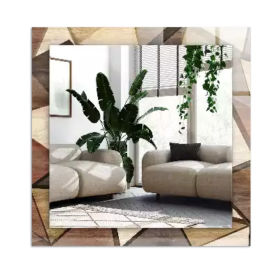 Espelho decorativo Padrões geométricos de madeira