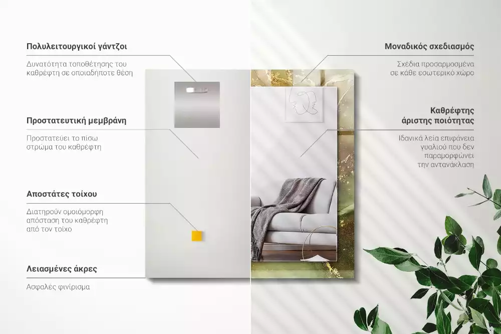 Espelho decorativo Arte abstrata