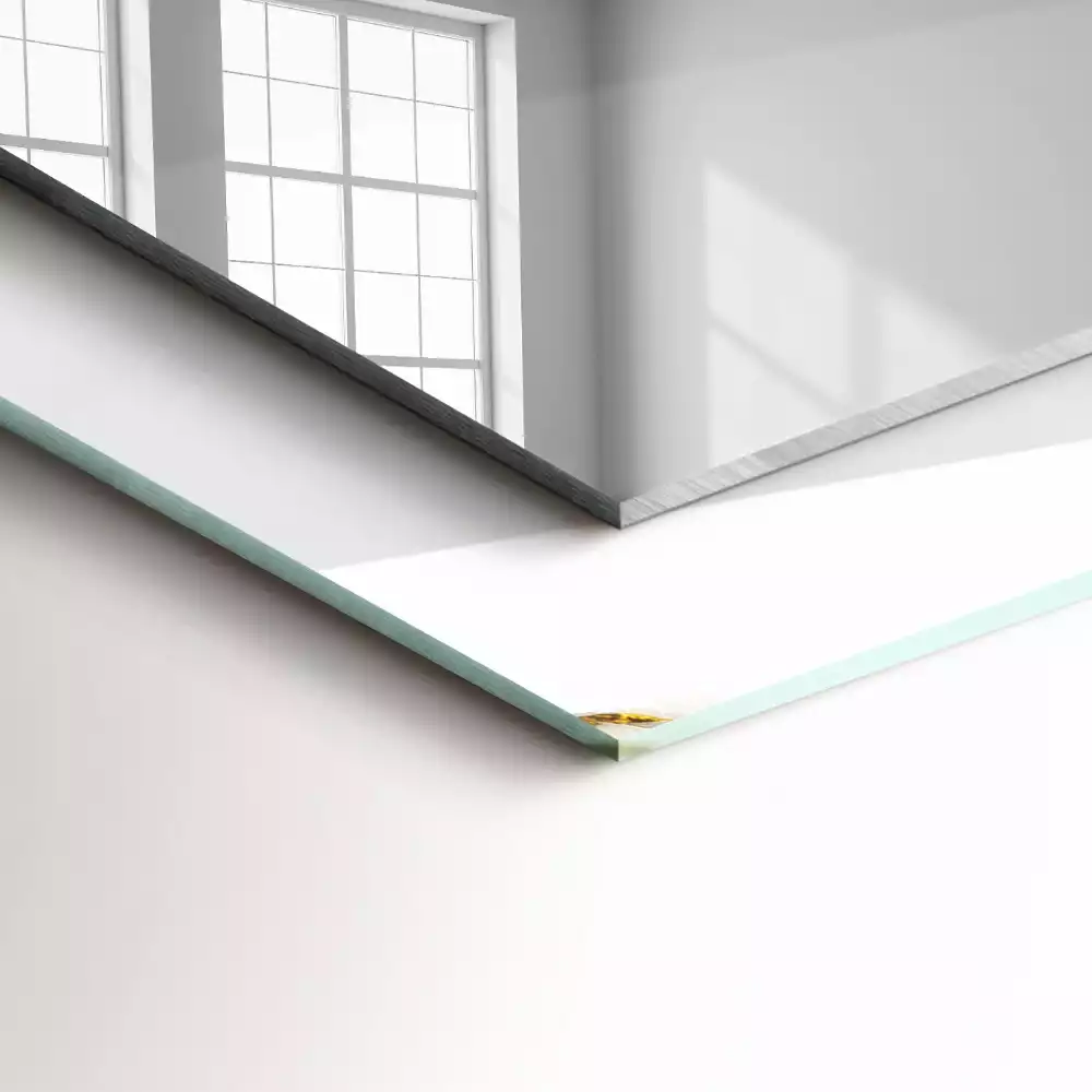 Espelho com moldura decorada Padrão de mármore branco