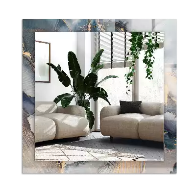 Espelho decorado Arte azul abstrata