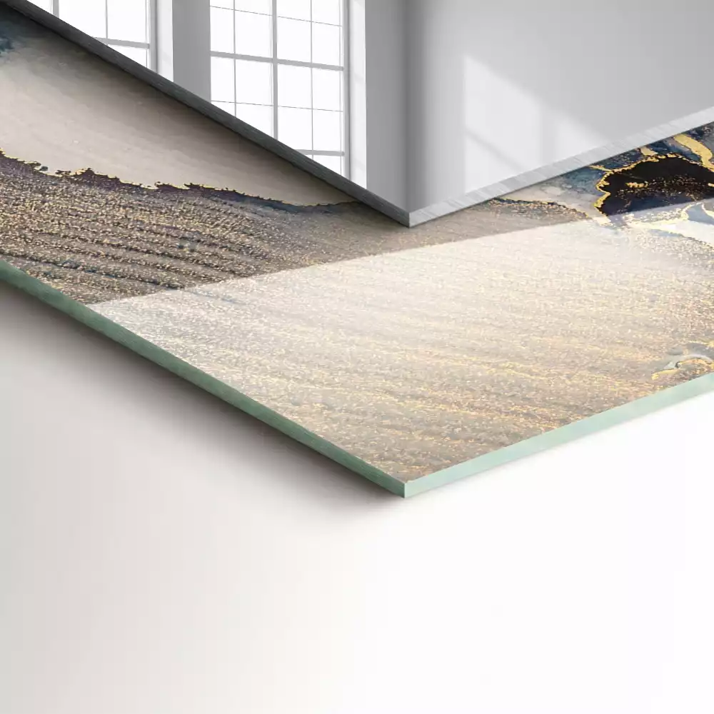 Espelho decorado Arte azul abstrata