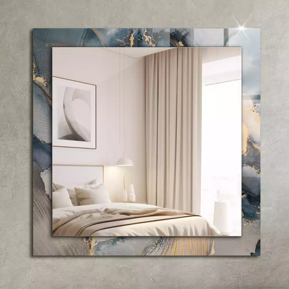 Espelho decorado Arte azul abstrata