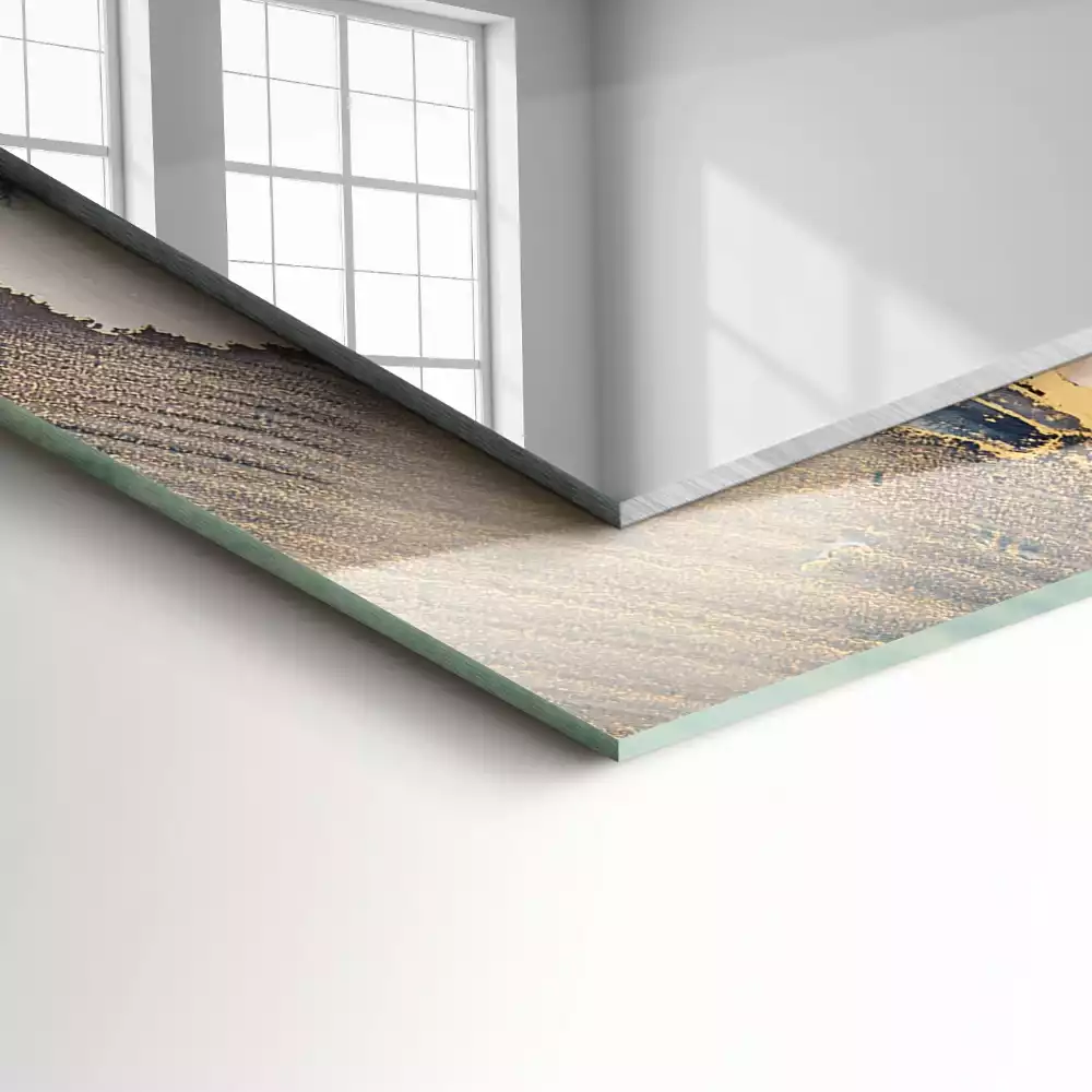 Espelho decorado Arte azul abstrata