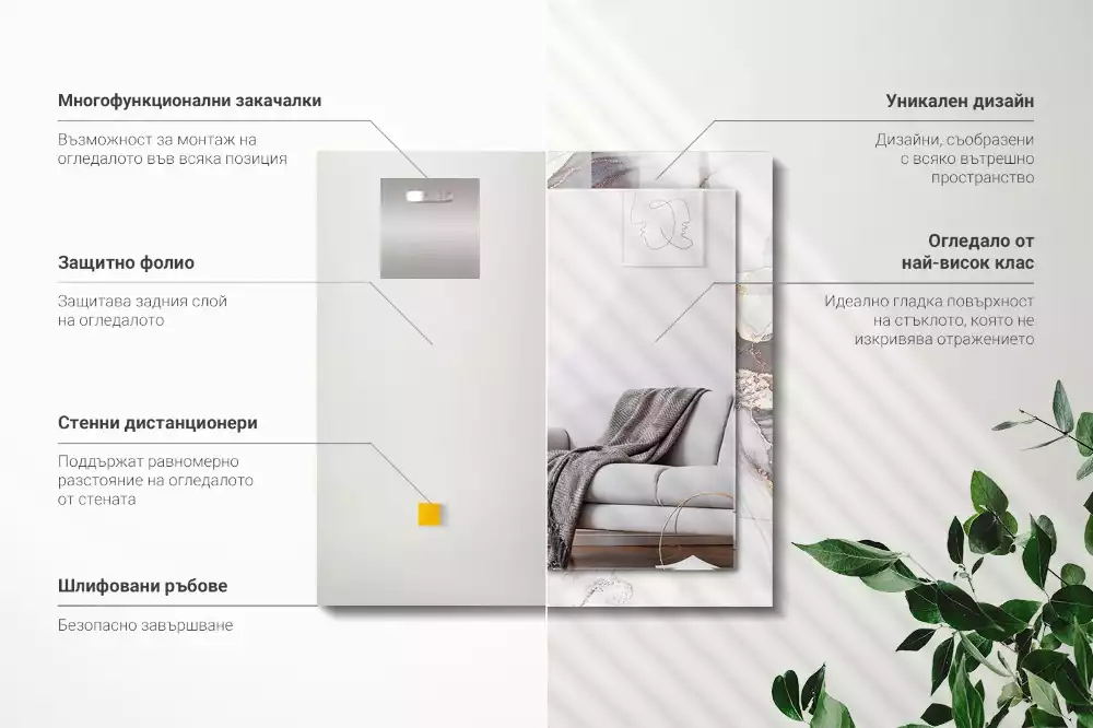 Espelho com moldura decorada Arte abstrata em mármore