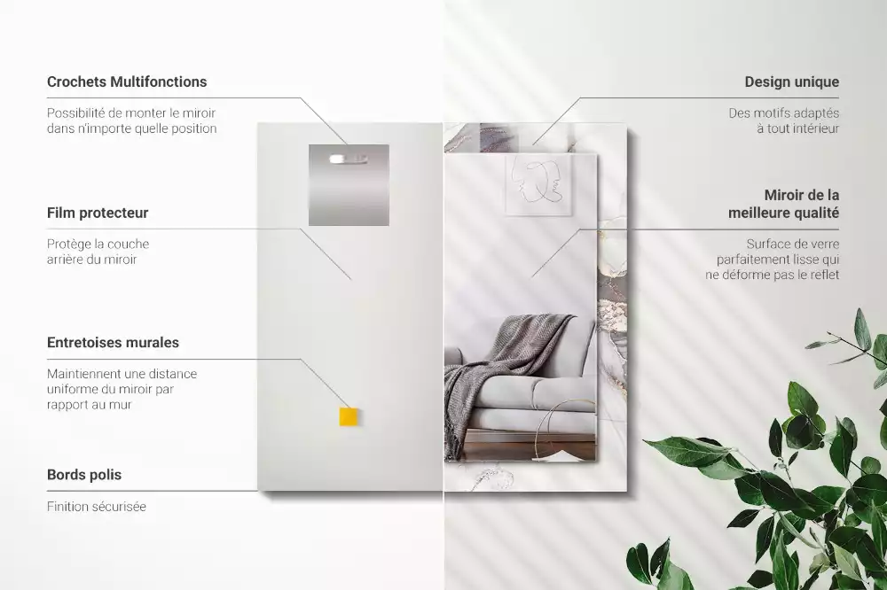 Espelho com moldura decorada Arte abstrata em mármore