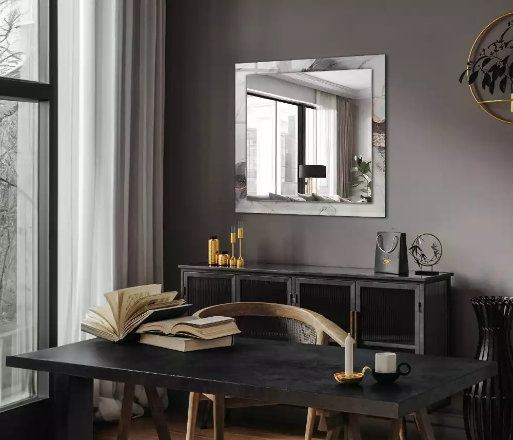 Espelho com moldura decorada Arte abstrata em mármore