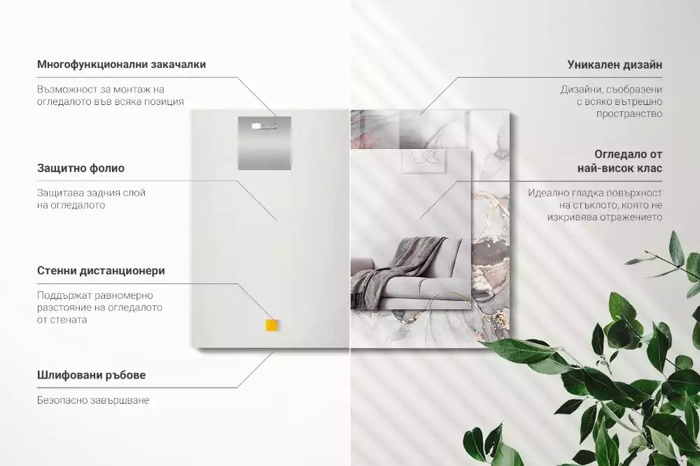 Espelho com moldura decorada Arte abstrata em mármore