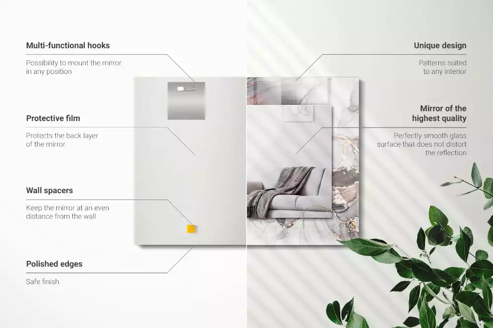 Espelho com moldura decorada Arte abstrata em mármore