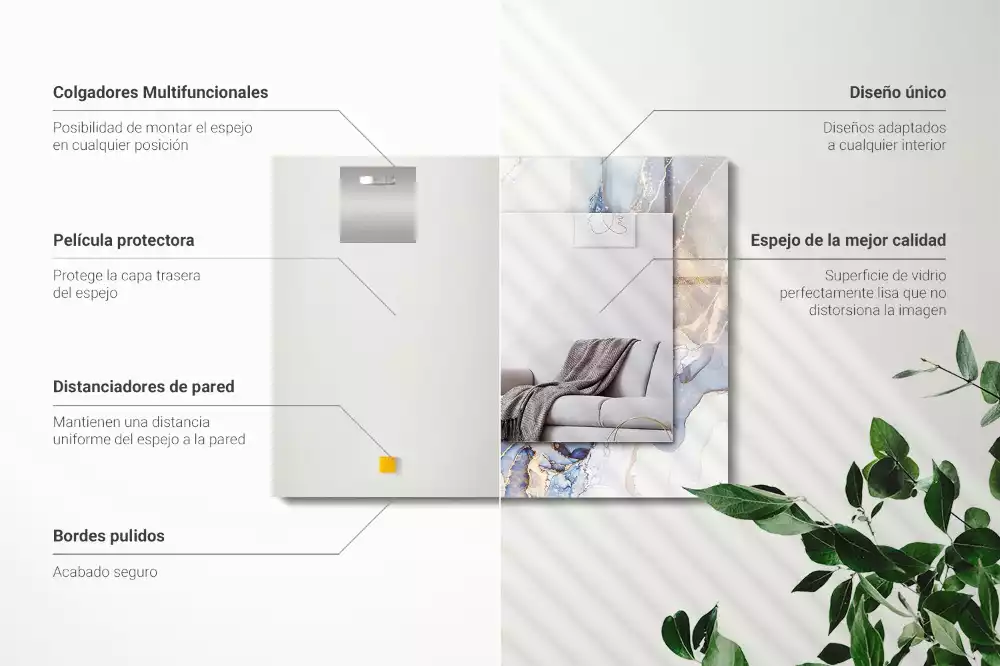 Espelho decorativo Arte abstrata em mármore