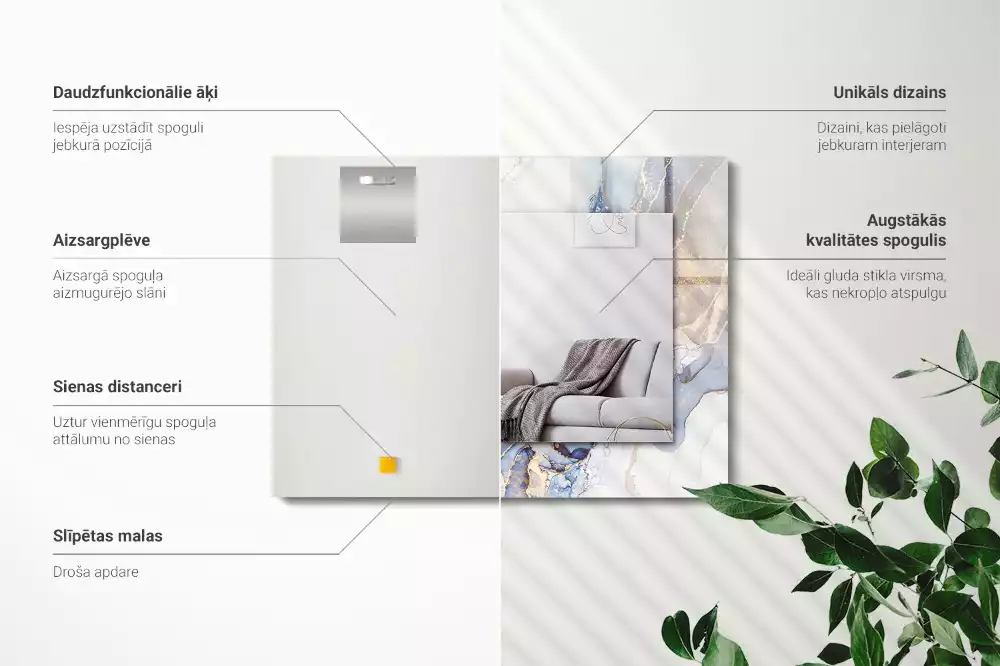 Espelho decorativo Arte abstrata em mármore