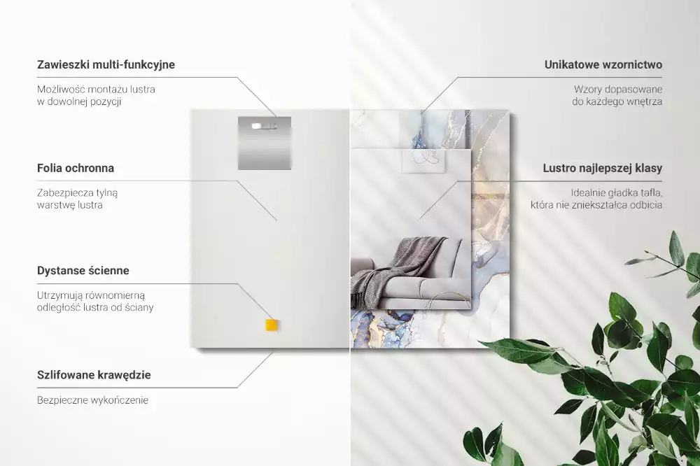 Espelho decorativo Arte abstrata em mármore