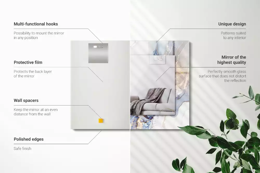 Espelho decorativo Arte abstrata em mármore