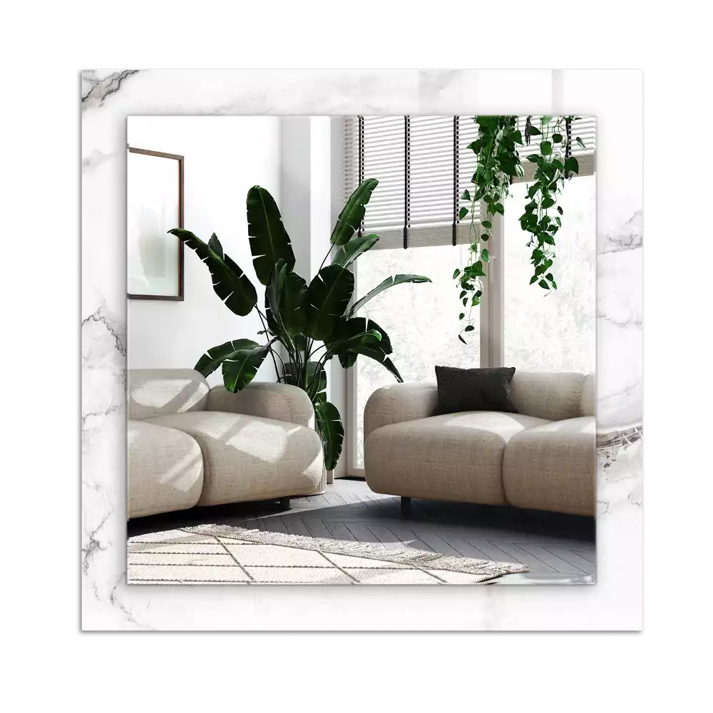 Espelho decorado Padrão de mármore branco