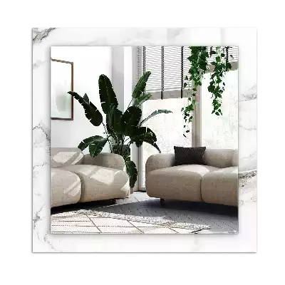 Espelho decorado Padrão de mármore branco