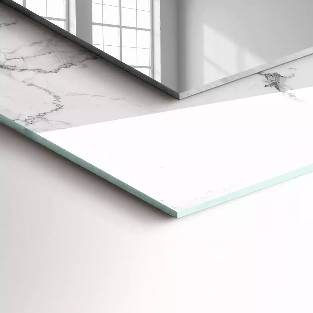 Espelho decorado Padrão de mármore branco