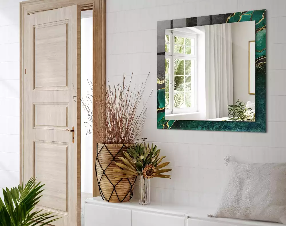 Espelho decorativo Padrões abstratos verdes
