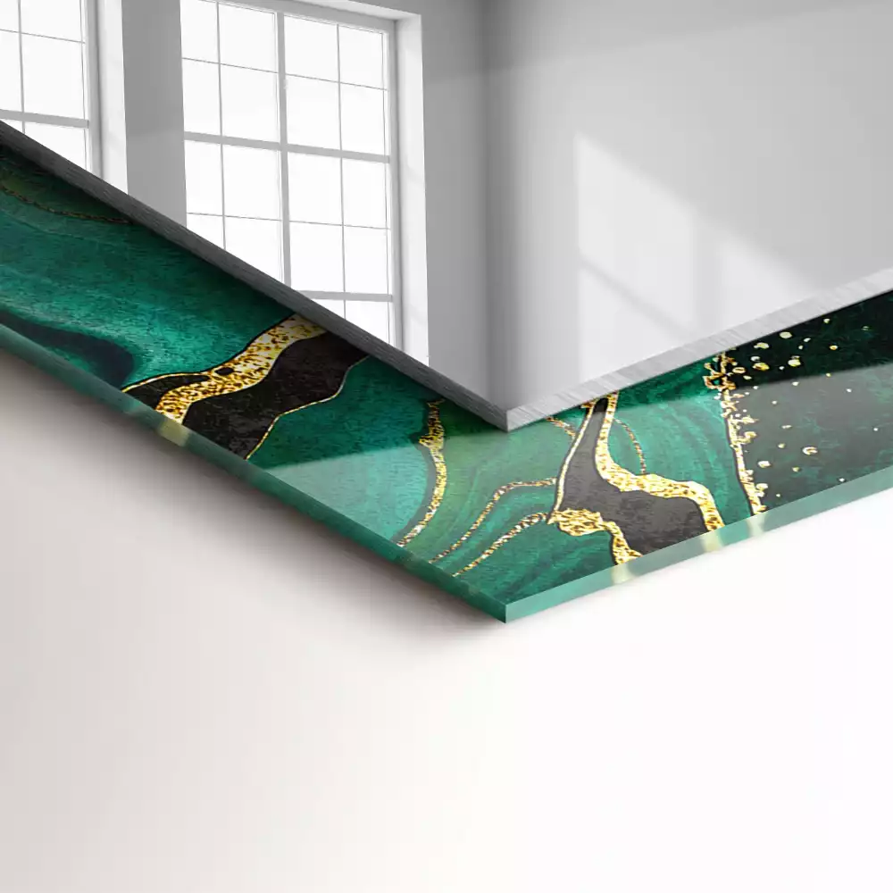 Espelho decorativo Padrões abstratos verdes