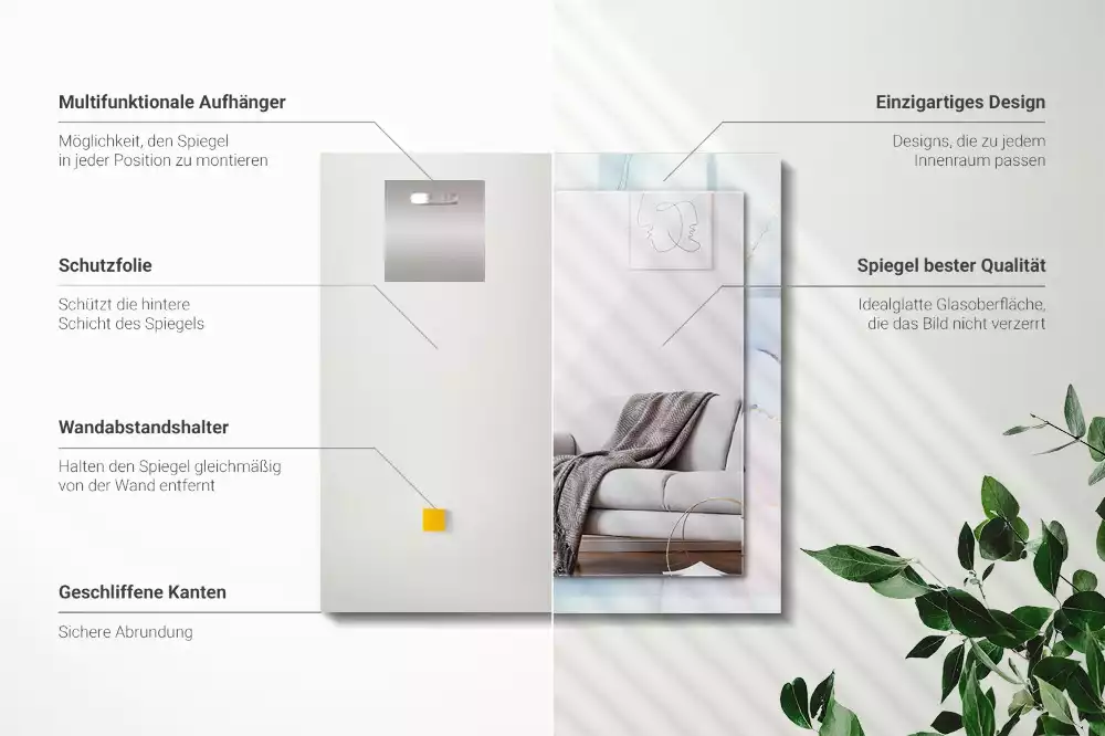 Espelho com moldura decorada Aquarela abstrata