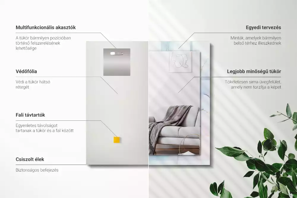 Espelho com moldura decorada Aquarela abstrata