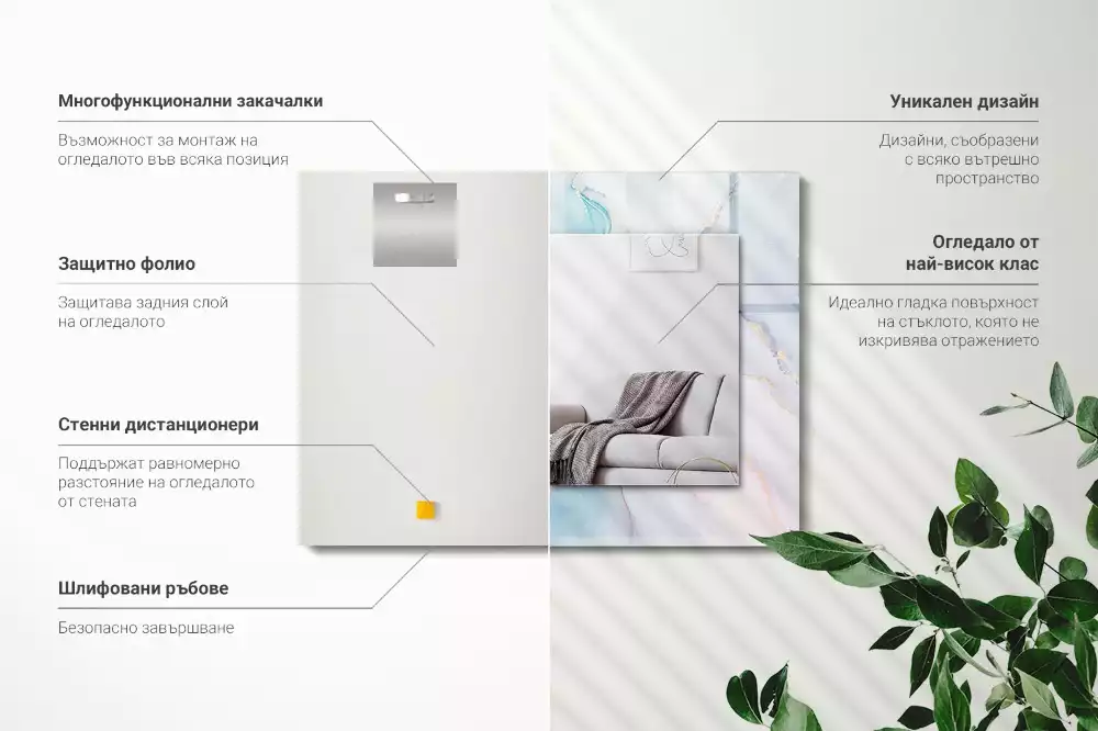 Espelho com moldura decorada Aquarela abstrata