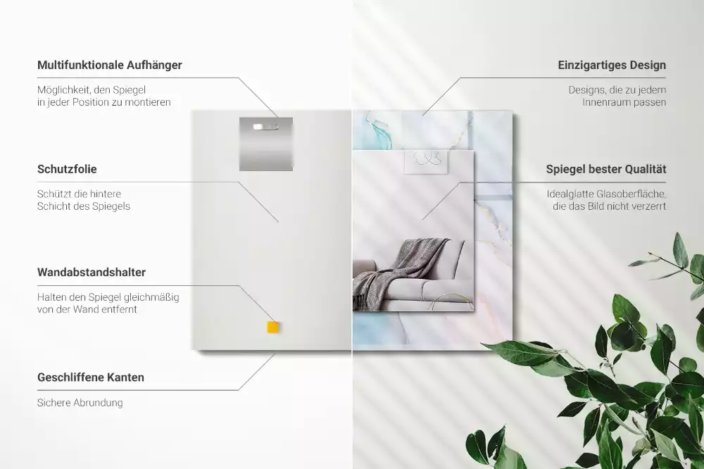 Espelho com moldura decorada Aquarela abstrata