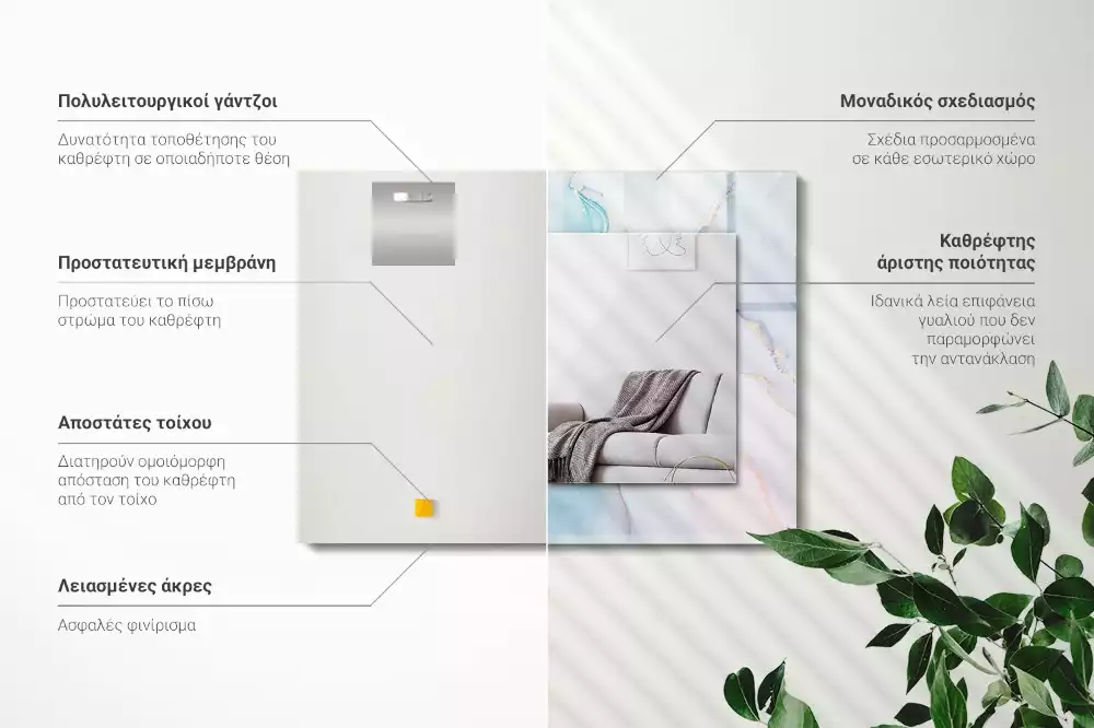 Espelho com moldura decorada Aquarela abstrata